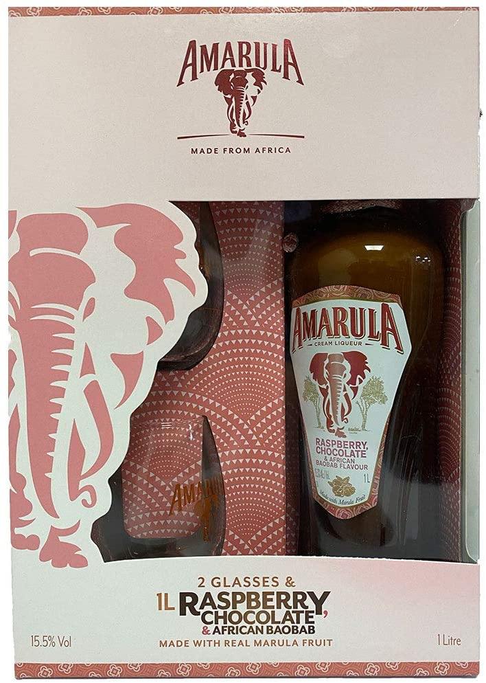 Amarula Raspberry and Chocolate Litre Gift Set - Secret Drinks
