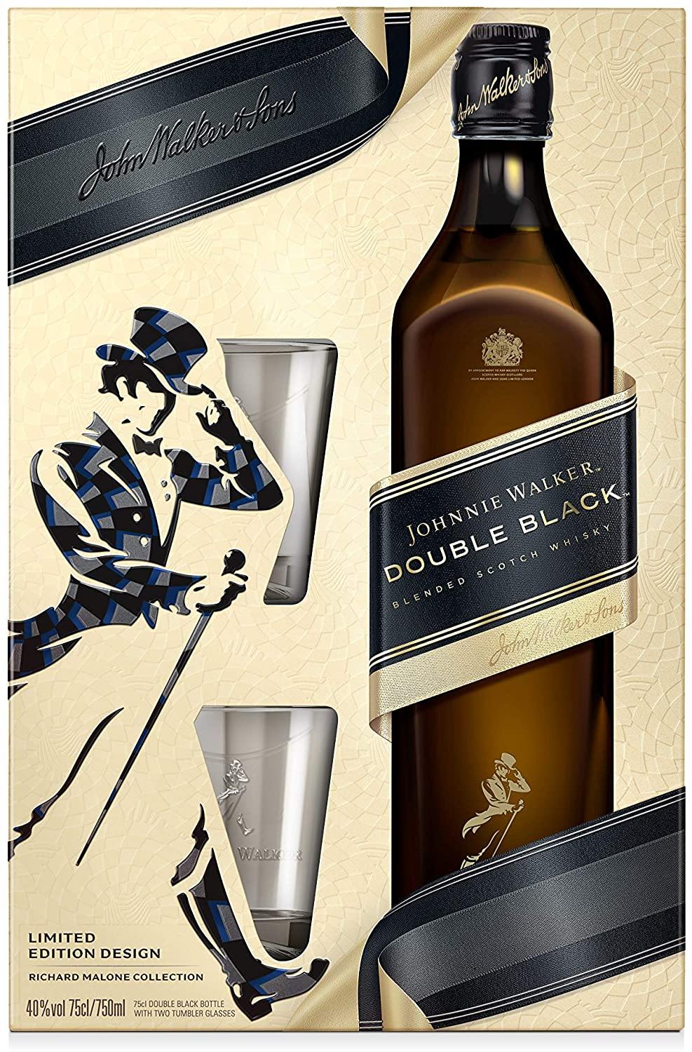 Johnnie Walker Double Black 70cl Gift Pack (2 Glasses) - Secret Drinks